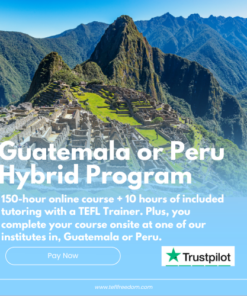 Hybrid Program Online + Peru or Guatemala $1200. Pay Deposit of